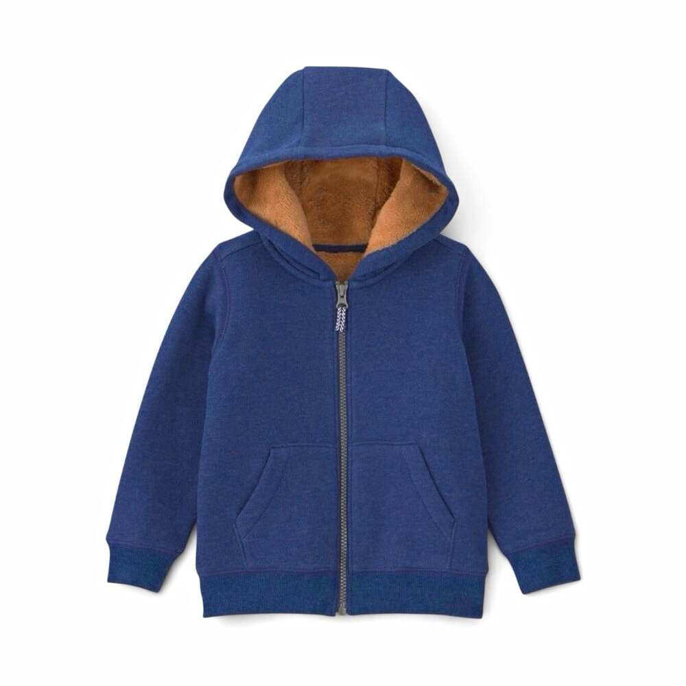 Carter's Toddler Fleece Jacket 4T Blue Beige Lined Hooded Full Zip